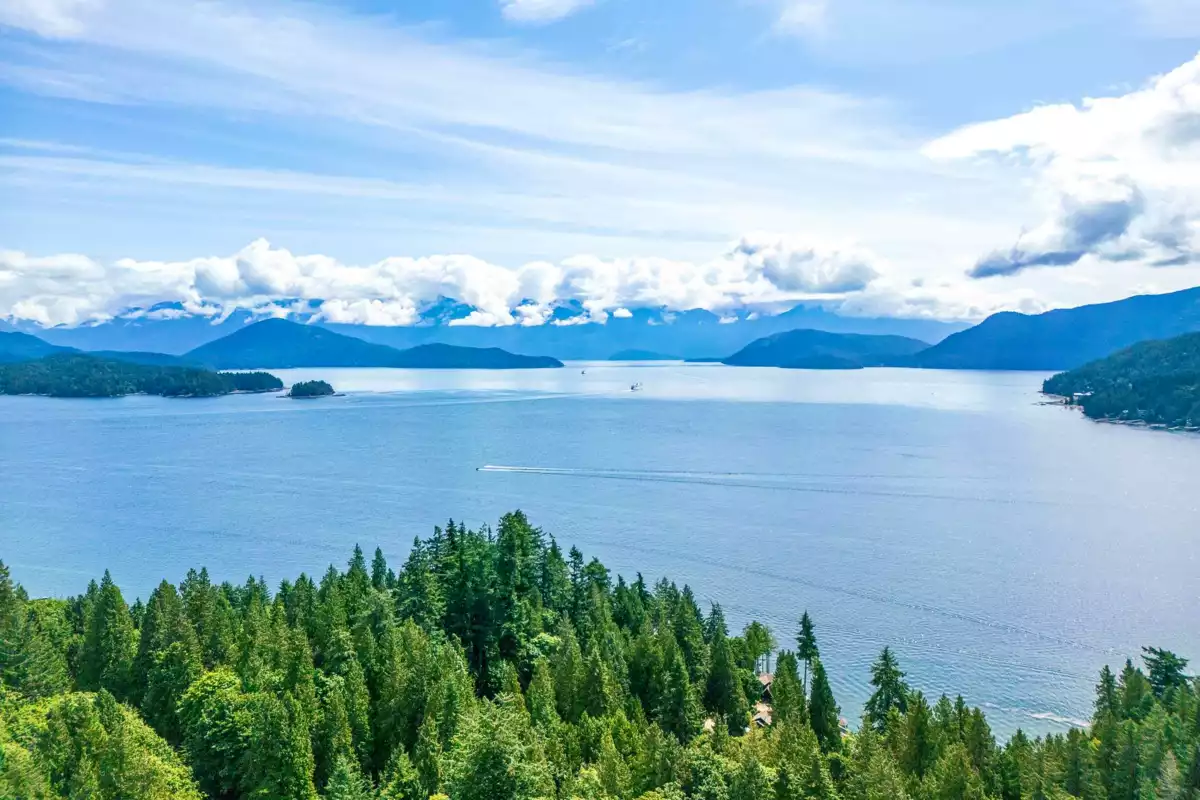 Aerial View of 971 Marine Drive, Gibsons, BC