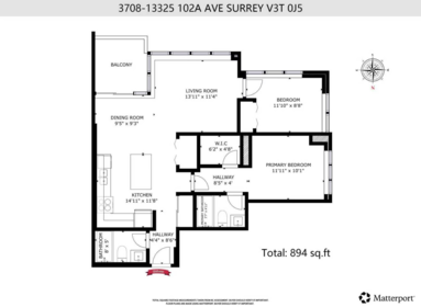 Entry Foyer Photo of 3708 13325 102a Avenue, Surrey, BC