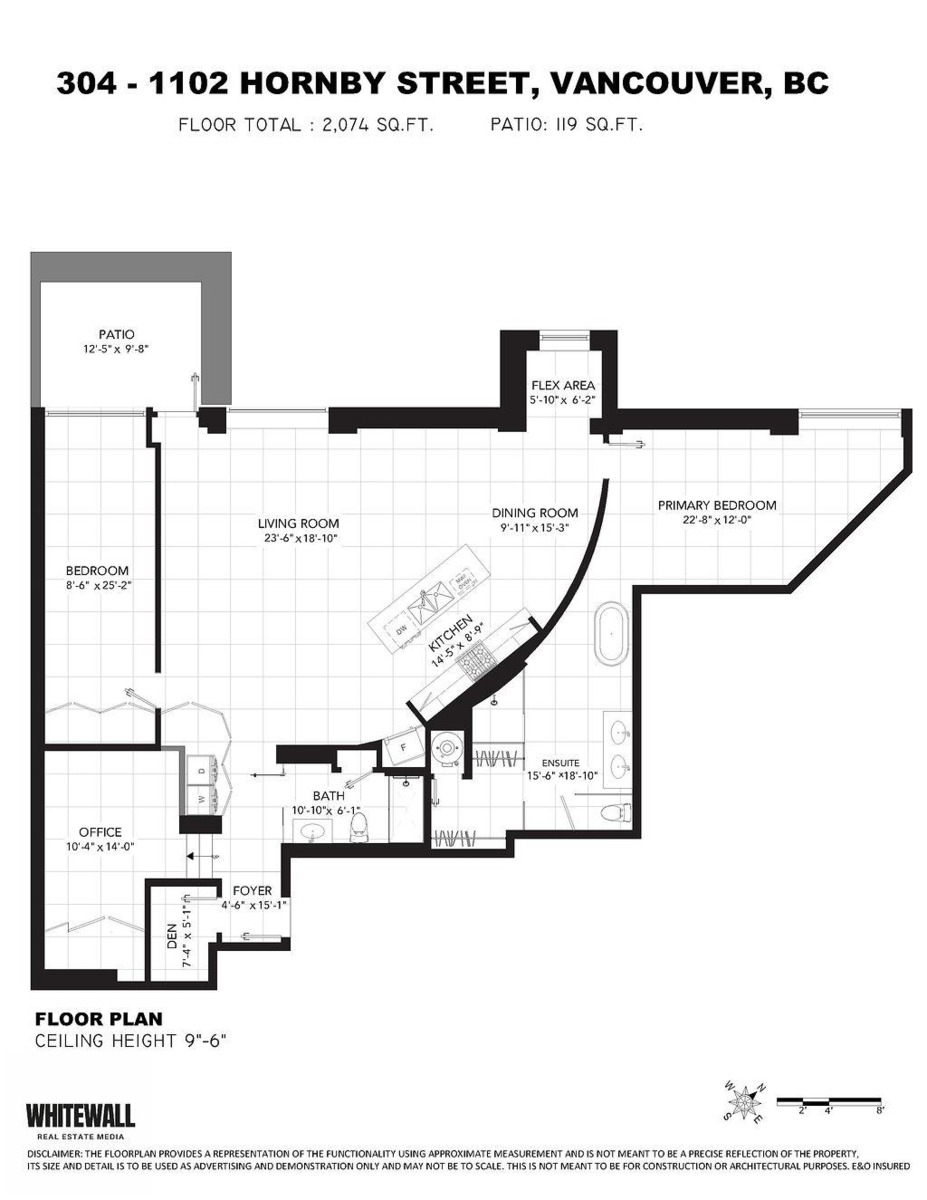 Aerial View of 304 1102 Hornby Street, Vancouver, BC