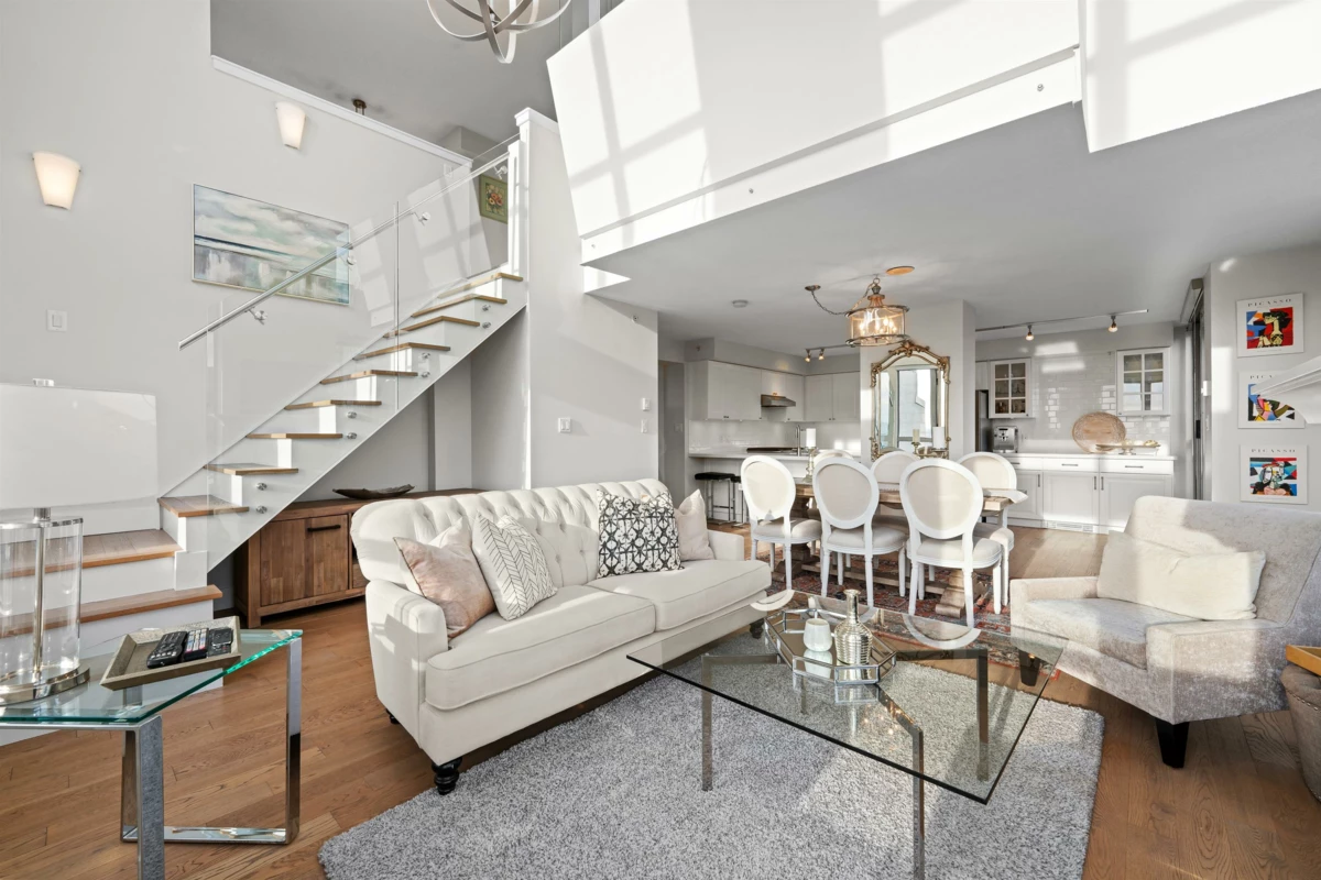 Living Room Photo of 2204 1238 Richards Street, Vancouver, BC