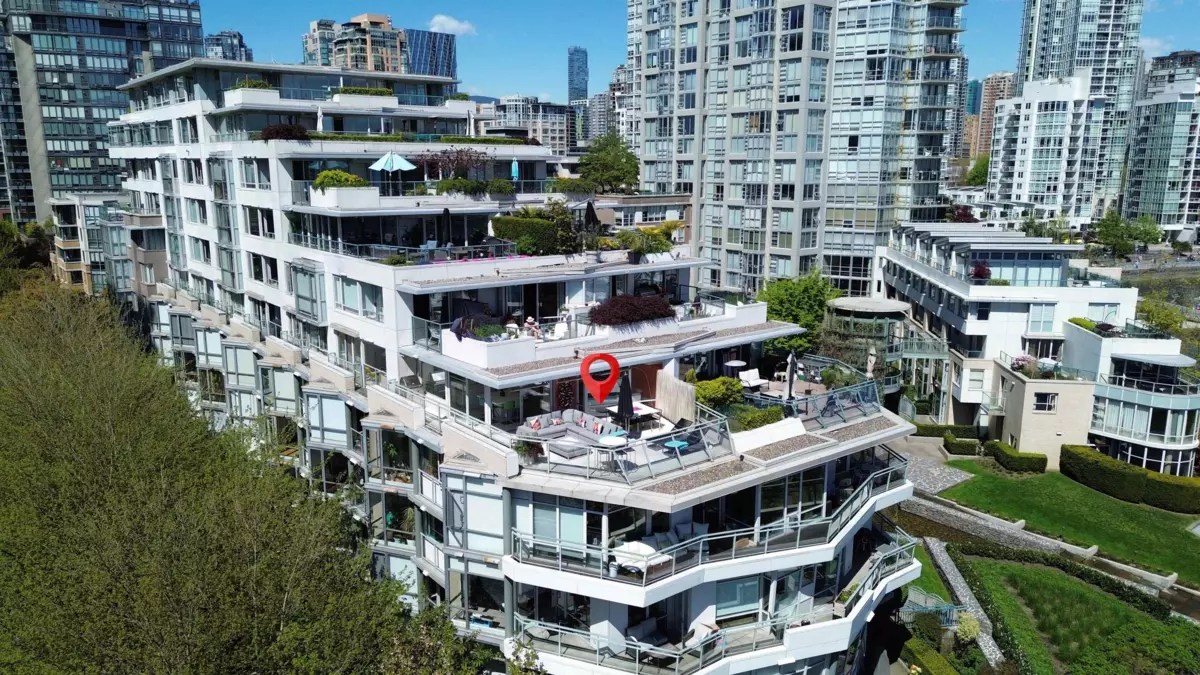 Exterior Rear Photo of 606 1288 Marinaside Crescent, Vancouver, BC