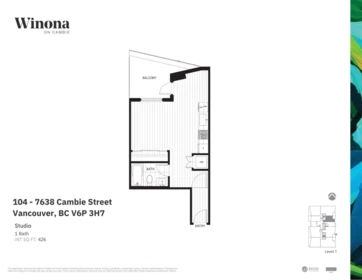 Bedroom 2 Photo of 104 7638 Cambie Street, Vancouver, BC