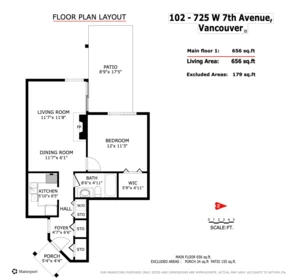 Aerial View of 102 725 W 7th Avenue, Vancouver, BC