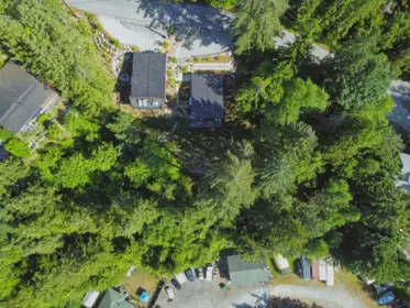 Aerial View of 5792 Tillicum Bay Road, Sechelt, BC