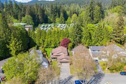 Aerial View of 3336 Manning Crescent, North Vancouver, BC