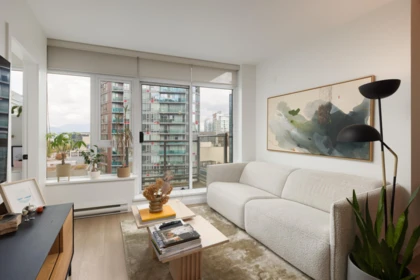 Living Room Photo of 1202 821 Cambie Street, Vancouver, BC