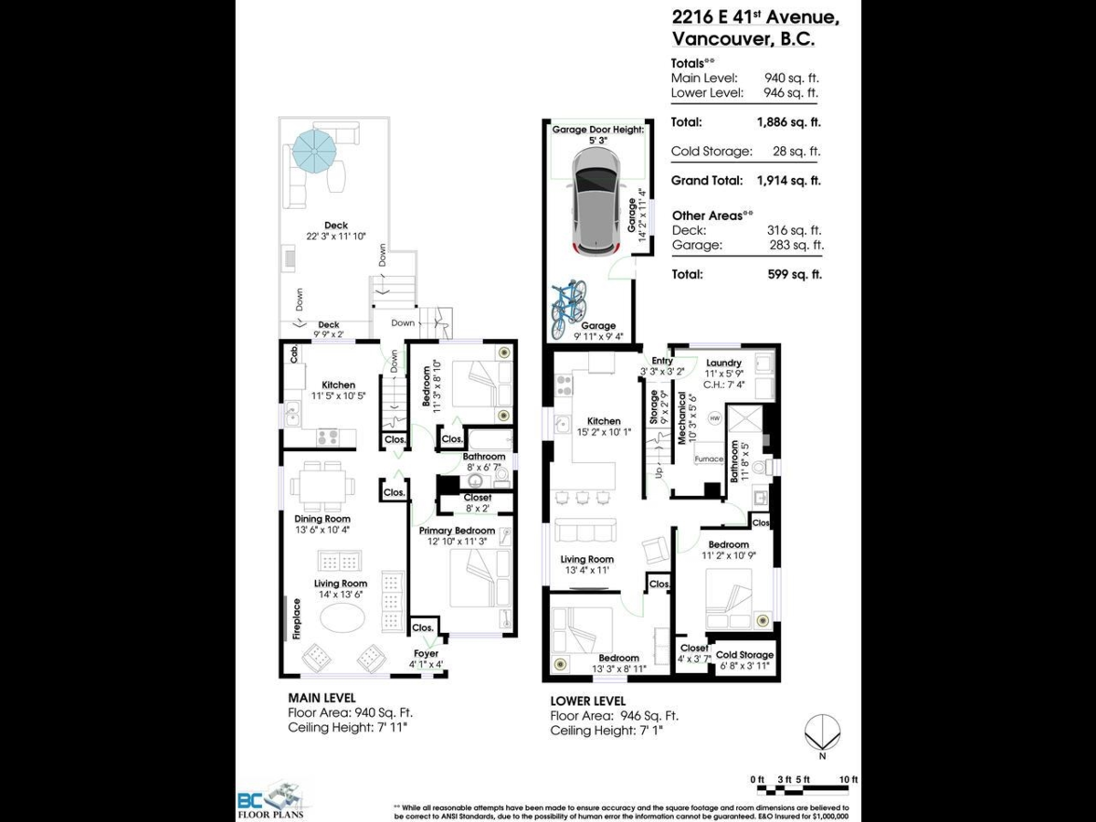 Basement Recreation Room Photo of 2216 E 41st Avenue, Vancouver, BC