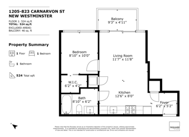 1205 823 Carnarvon Street, New Westminster, BC, New Westminster — Apartment/Condo for sale