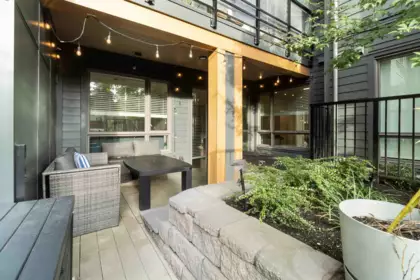 Outdoor Patio Photo of 101 721 Anskar Court, Coquitlam, BC