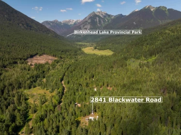 Aerial View of 2841 Blackwater Road, D'Arcy, BC