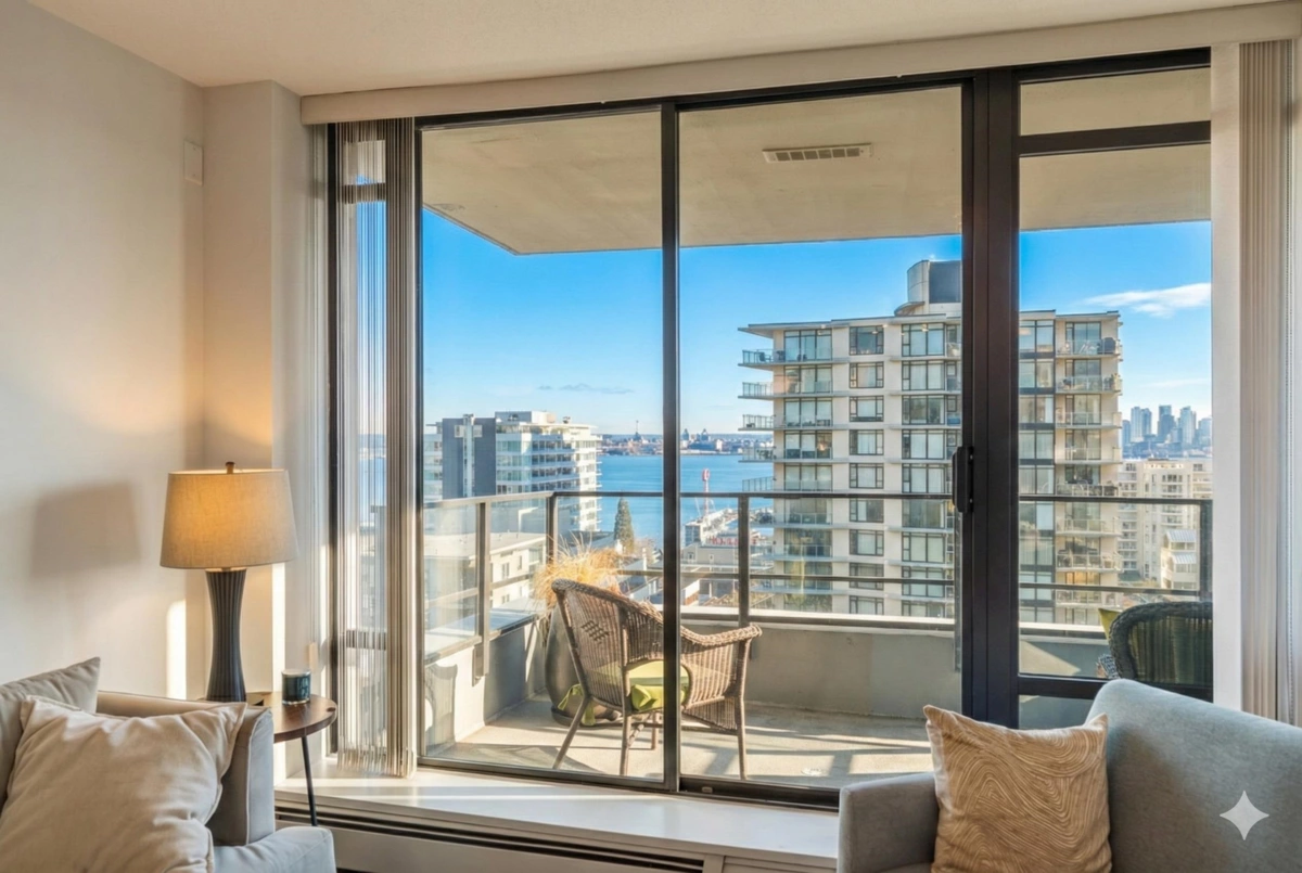 Living Room Photo of 1102 151 W 2nd Street, North Vancouver, BC