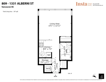 Office / Den Photo of 809 1331 Alberni Street, Vancouver, BC
