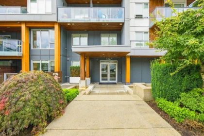 Aerial View of 401 1327 Draycott Road, North Vancouver, BC