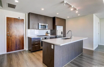 Living Room Photo of 1703 8688 Hazelbridge Way, Richmond, BC