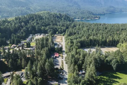 Aerial View of 3837 Karen Drive, Cultus Lake, BC
