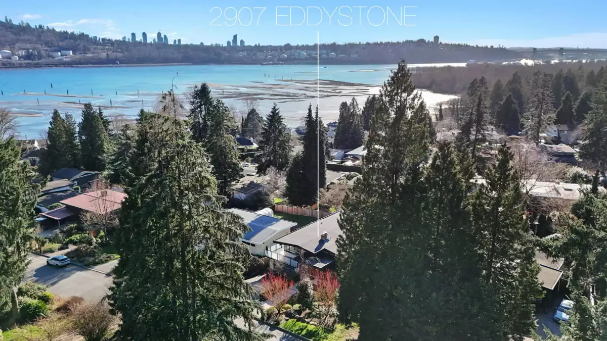Aerial View of 2907 Eddystone Crescent, North Vancouver, BC