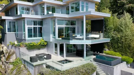 Aerial View of 3906 Marine Drive, West Vancouver, BC