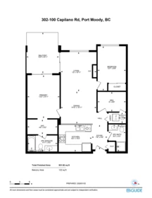 Aerial View of 302 100 Capilano Road, Port Moody, BC