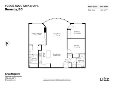 Outdoor Deck Photo of 2205 6220 Mckay Avenue, Burnaby, BC