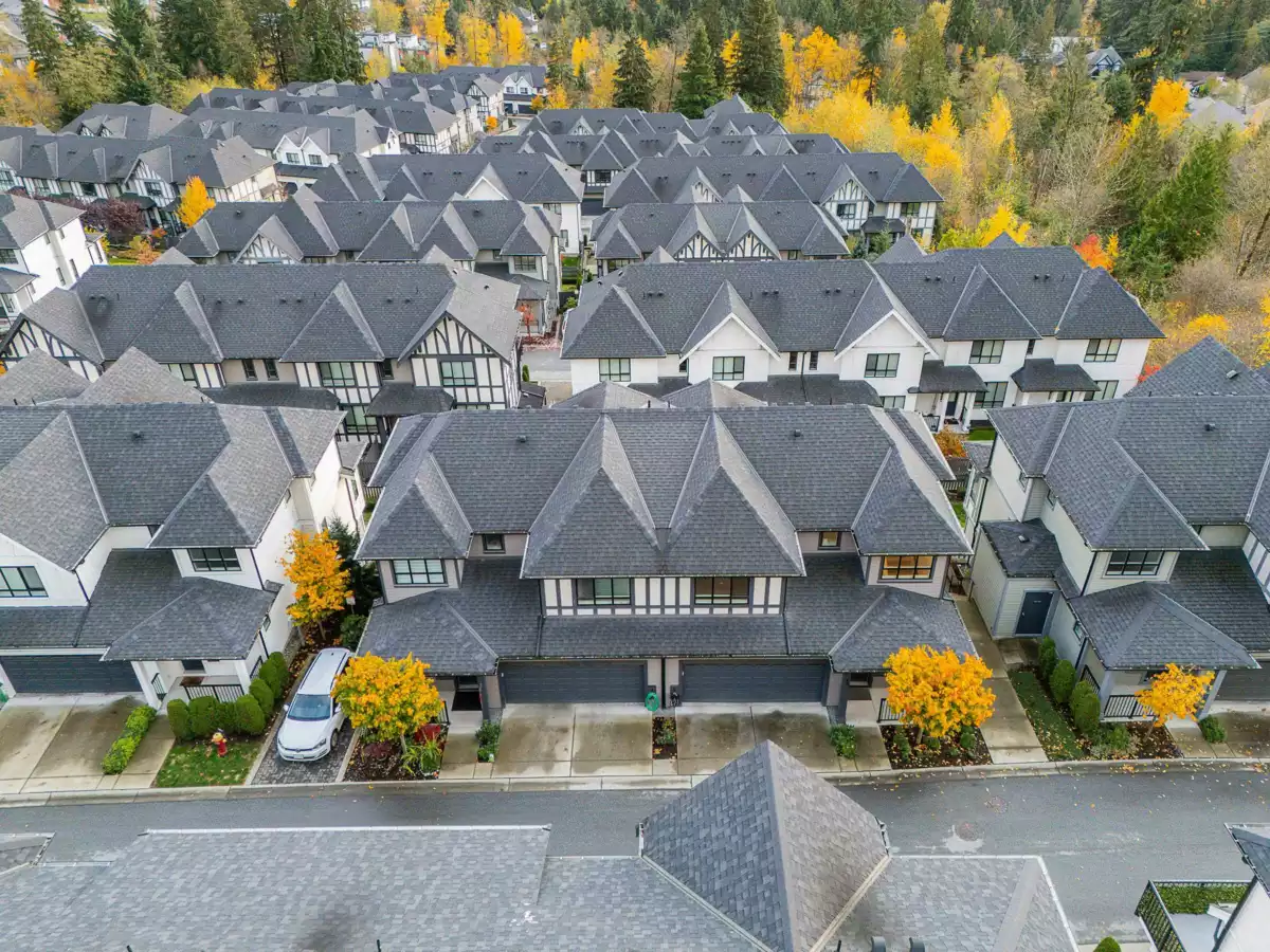 Aerial View of 59 3500 Burke Village Promenade, Coquitlam, BC