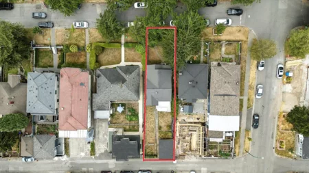 Aerial View of 966 E 64th Avenue, Vancouver, BC