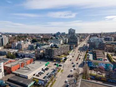 Aerial View of 802 210 E 5th Avenue, Vancouver, BC