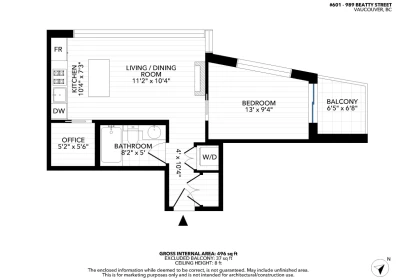 Entry Foyer Photo of 601 989 Beatty Street, Vancouver, BC