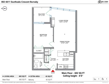 Aerial View of 802 6611 Southoaks Crescent, Burnaby, BC