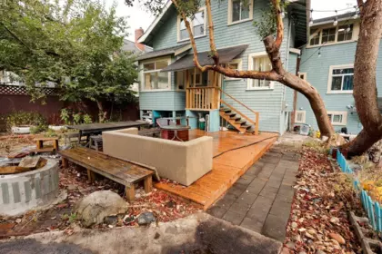 Aerial View of 3874 W 13th Avenue, Vancouver, BC