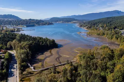 Aerial View of 503 660 Nootka Way, Port Moody, BC