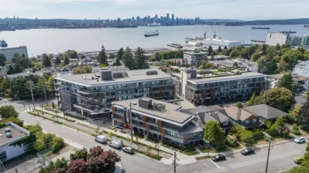Aerial View of 303 333 St. Davids Avenue, North Vancouver, BC