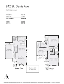 Aerial View of 842 St. Denis Avenue, North Vancouver, BC