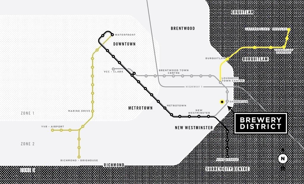 Aerial View of 408 258 Nelson's Court, New Westminster, BC