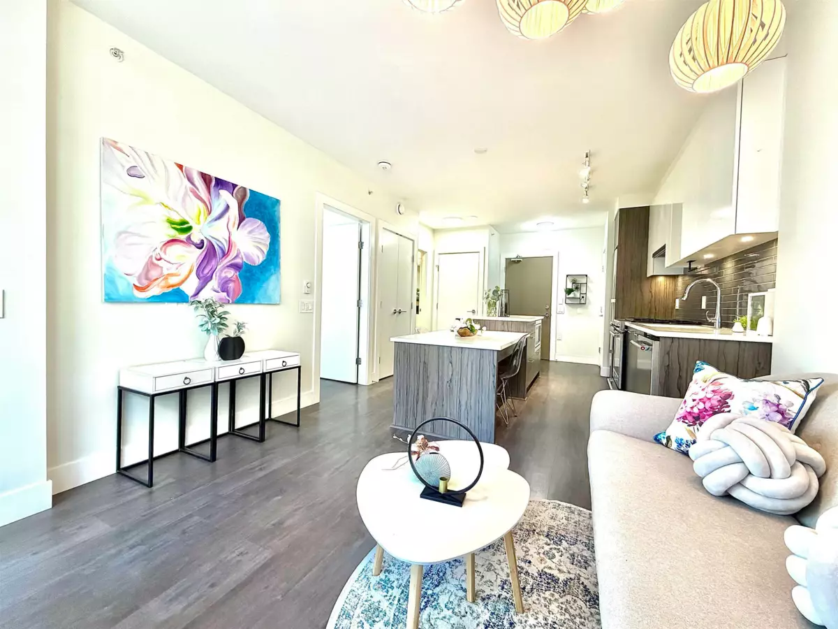 Living Room Photo of 408 258 Nelson's Court, New Westminster, BC