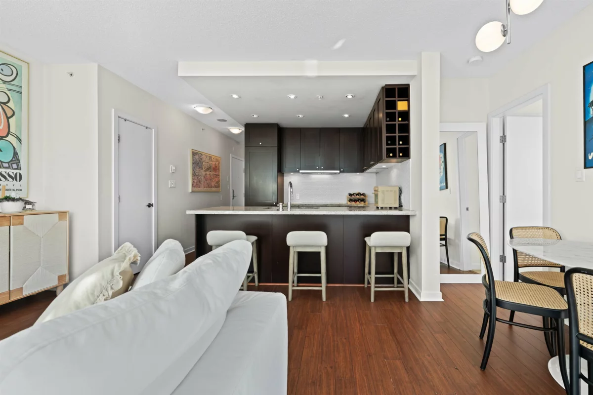 Living Room Photo of 607 821 Cambie Street, Vancouver, BC