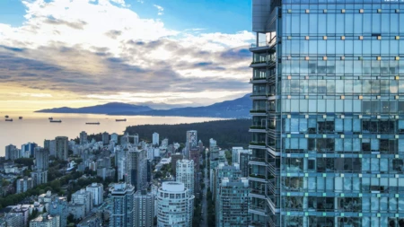 Aerial View of 1701 1111 Alberni Street, Vancouver, BC