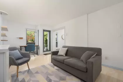 Powder Room Photo of 106 1477 Fountain Way, Vancouver, BC