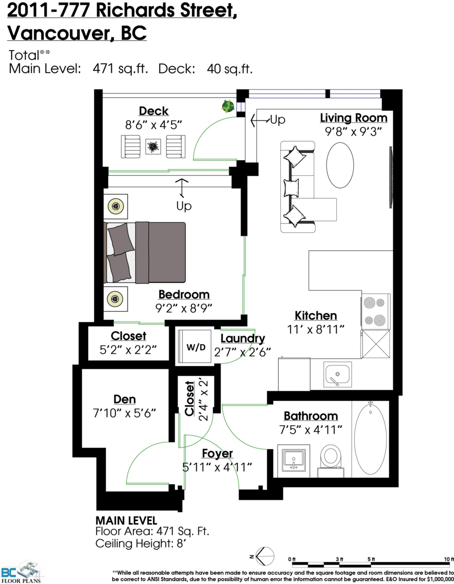 Basement Recreation Room Photo of 2011 777 Richards Street, Vancouver, BC