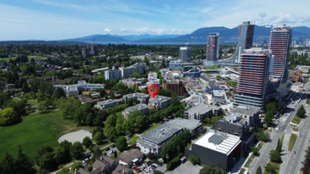 Aerial View of 602 618 W 45th Avenue, Vancouver, BC