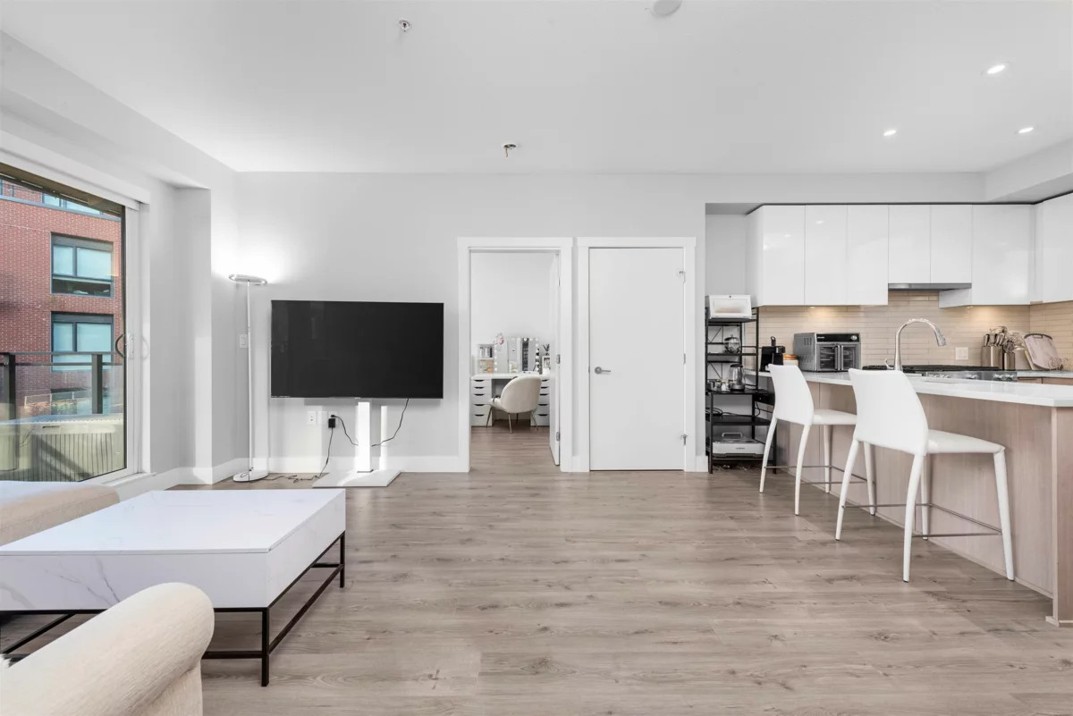 Dining Area Photo of 309 3588 Sawmill Crescent, Vancouver, BC
