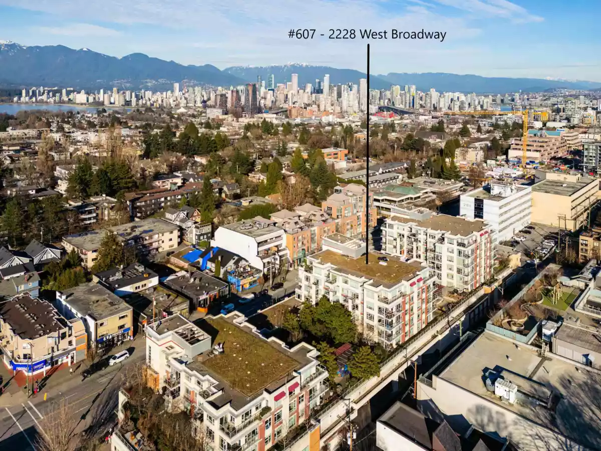 Aerial View of 607 2228 W Broadway, Vancouver, BC