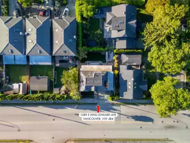 Aerial View of 1089 E King Edward Avenue, Vancouver, BC