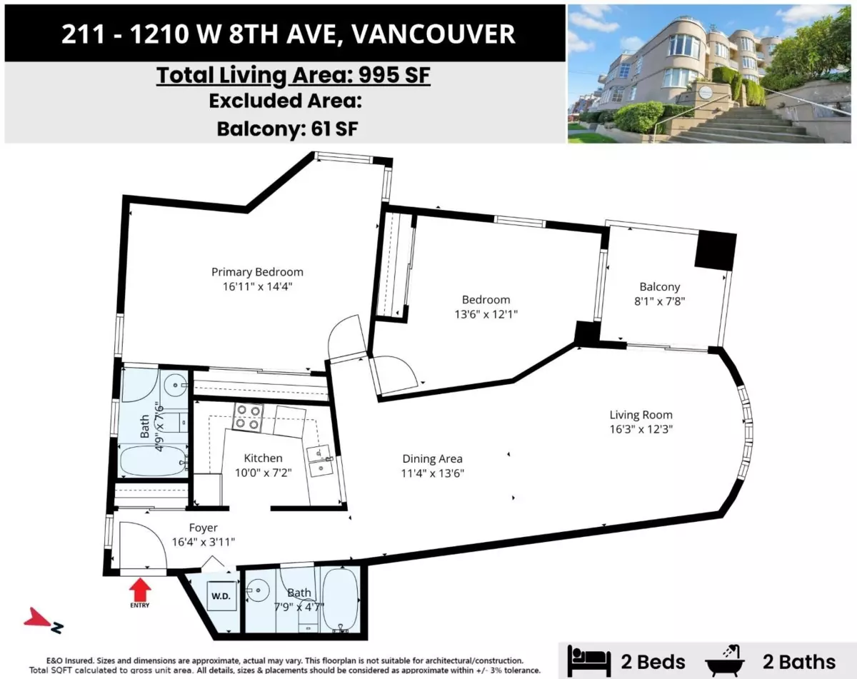 Exterior Rear Photo of 211 1210 W 8th Avenue, Vancouver, BC