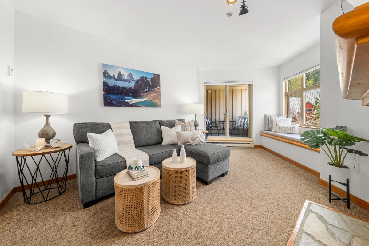 Living Room Photo of 204 2050 Lake Placid Road, Whistler, BC