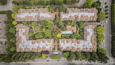 Aerial View of 102 9668 148 Street, Surrey, BC