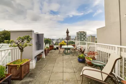 Outdoor Patio Photo of 201 1272 Comox Street, Vancouver, BC