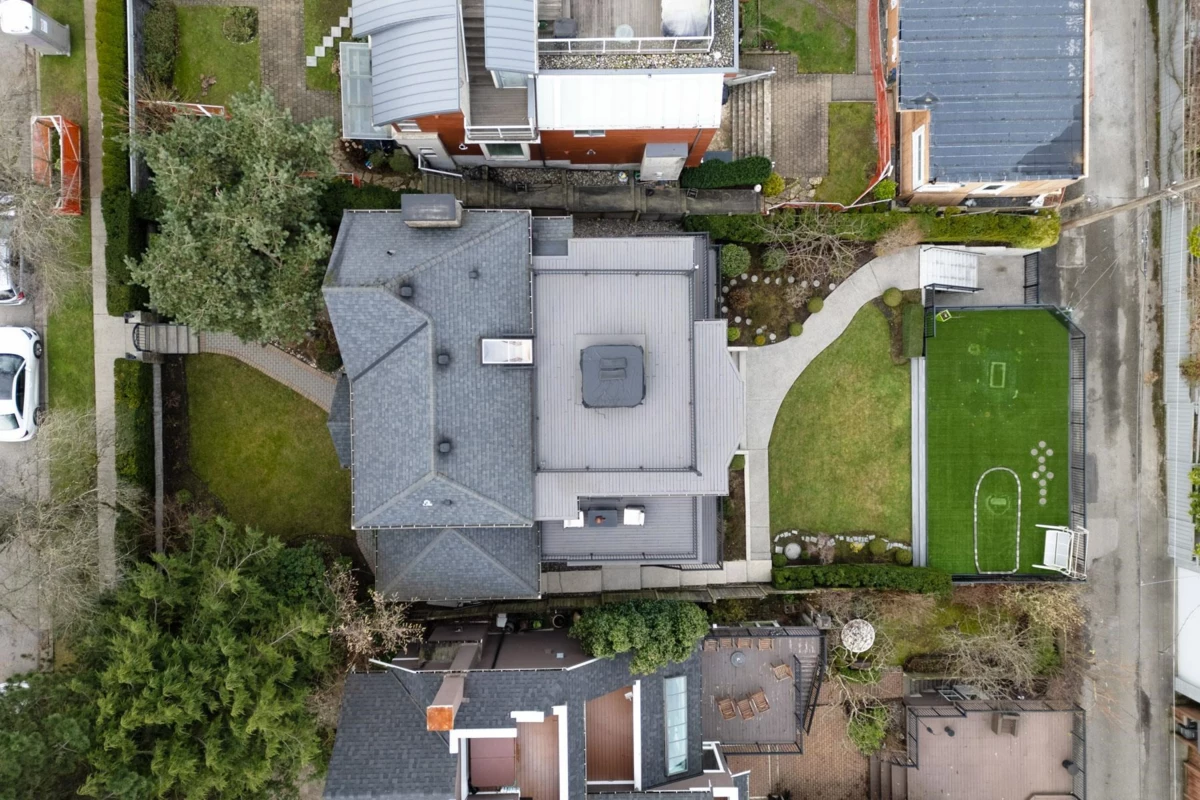Aerial View of 3936 Quesnel Drive, Vancouver, BC