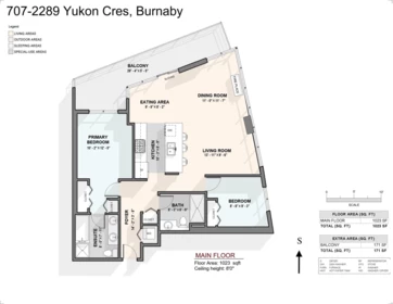 Aerial View of 707 2289 Yukon Crescent, Burnaby, BC