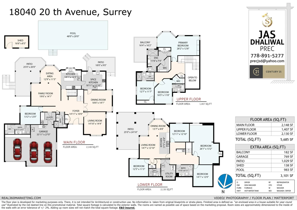 Exterior Rear Photo of 18040 20 Avenue, White Rock, BC