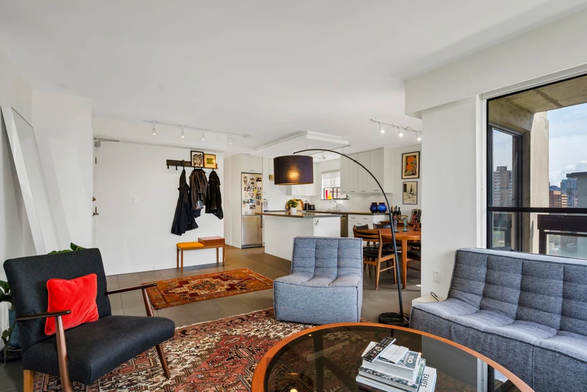 Living Room Photo of 902 1165 Burnaby Street, Vancouver, BC